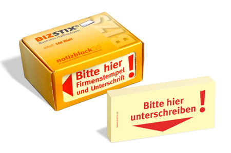Haftnotiz Unterschrift bei notizblock24.de